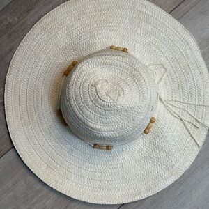 Panama Jack Woven Sun Hat with Wooden Accents